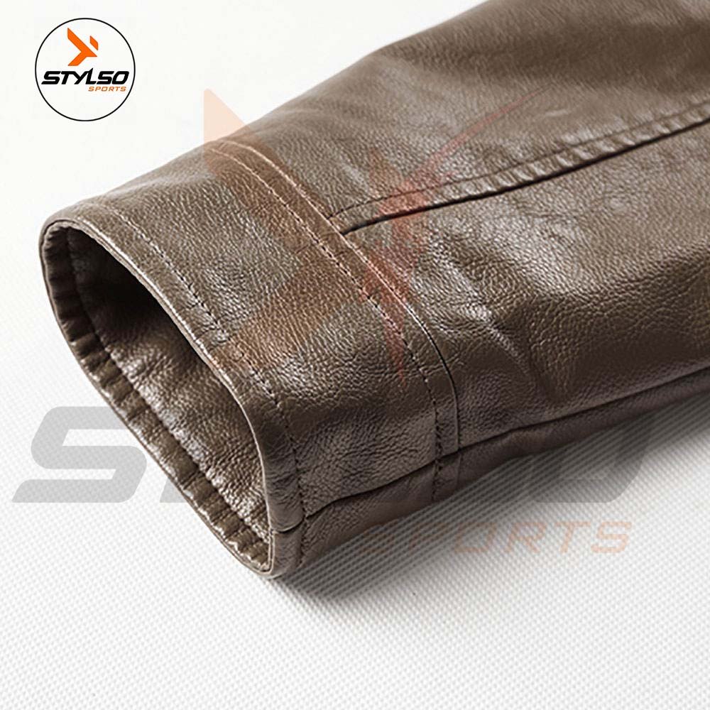 Men's Trending Cruiser Leather Jacket Stylish Real Leather Waist Coat with Stand Collar Zipper Closure Casual Top for Winter