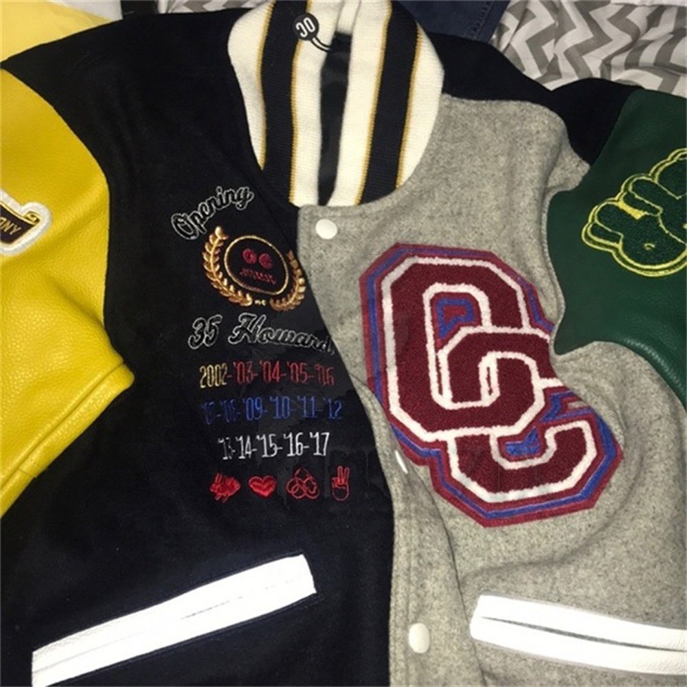 Wholesale Men Custom Logo Unisex Baseball Letterman leather sleeves Jacket 2024