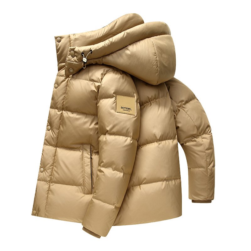Fitting Men's Down Jacket for Winter Clothes 2023 Customized Comfortable Fashionable Thicker and Warmer Loose Canvas Fabric Raw