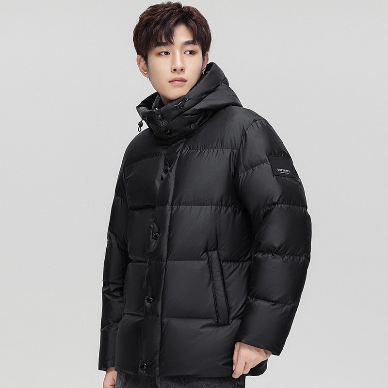 Fitting Men's Down Jacket for Winter Clothes 2023 Customized Comfortable Fashionable Thicker and Warmer Loose Canvas Fabric Raw