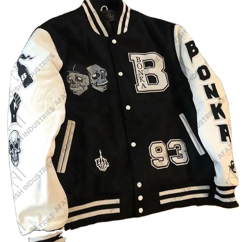 Wholesale Winter Outdoor College Sports Men's Jackets & Coat Cotton Letterman Bomber baseball Varsity Jacket Man