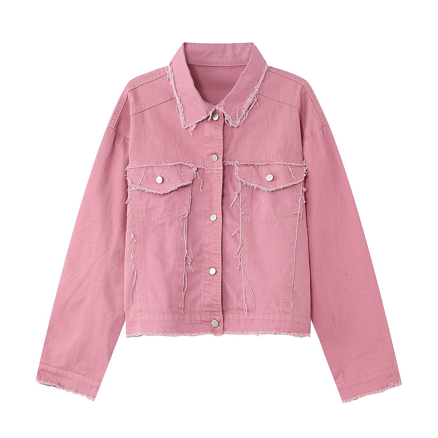 Custom men jean jacket for men plain denim jackets 2024 pink denim jacket