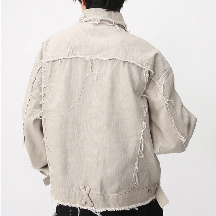 Custom men jean jacket for men plain denim jackets 2024 pink denim jacket
