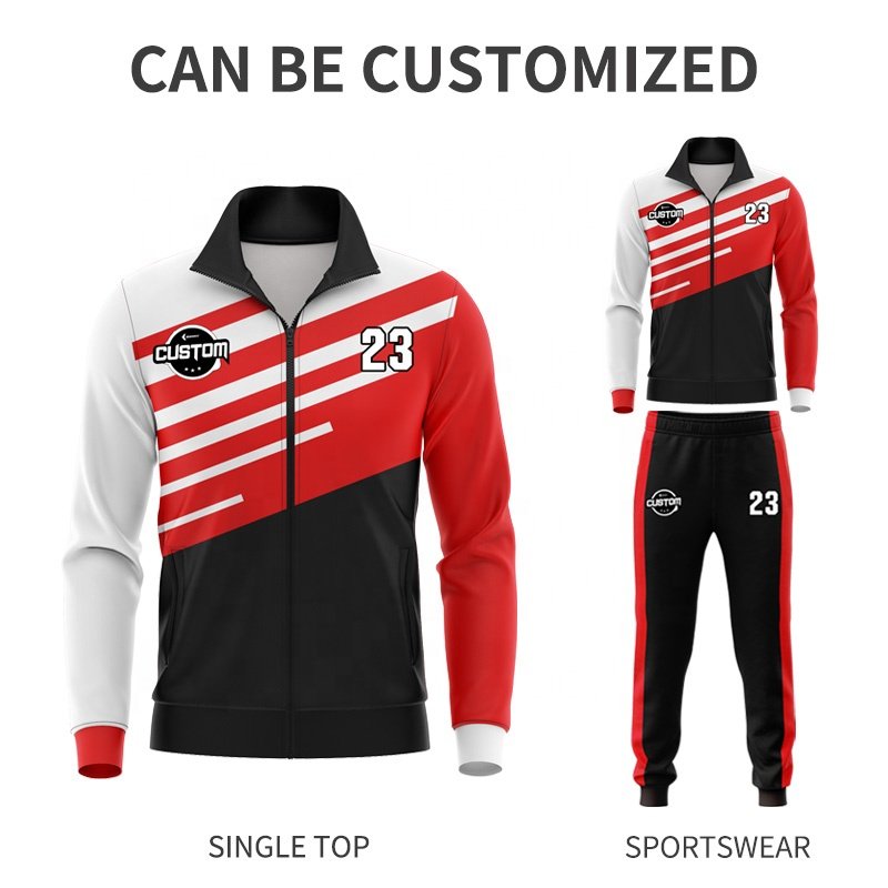 Wholesale Custom Winter men tracksuit set Warm Flecce Football Tracksuit Training Velour Tracksuit Plus Size Men'S Jackets