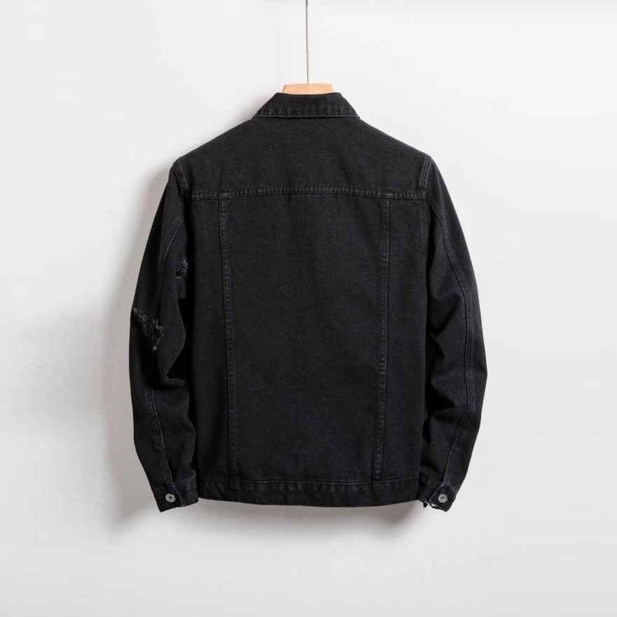 Men's Denim Jacket Vintage Denim Jacket Solid Casual Wears Jeans Coat Fashion Stand Clothes for Men Denim Jacket