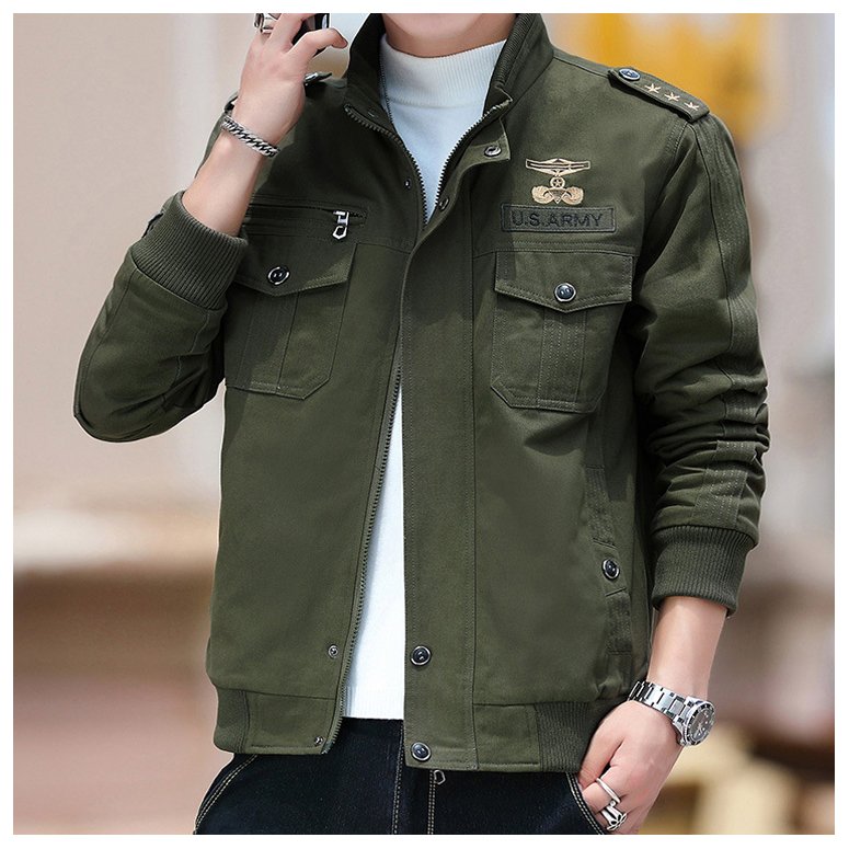 Wholesale custom men's clothes embroidery winter cotton jacket plus size men's jackets