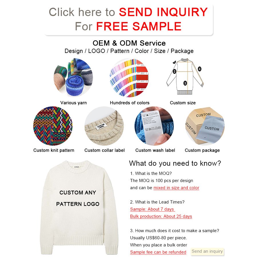 Knitwear manufacturer Custom Knit sweater Cotton pullover Oversized Embroidery Jumper Crew Neck Plus Size knit Men's Sweaters