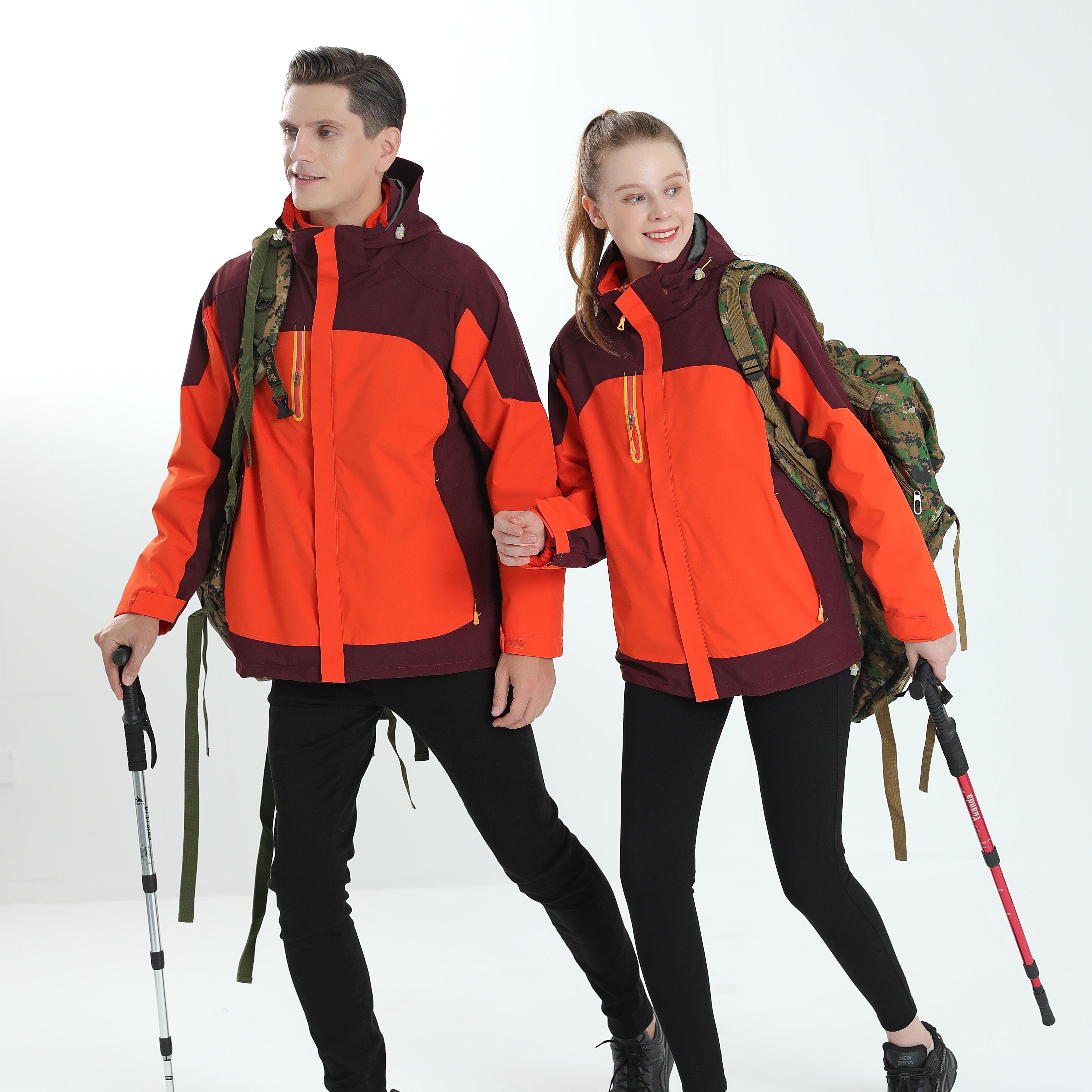 Unisex Hiking Warm Winter Jacket 3 in 1 Down Jacket with Lined Detachable Puffer Coat Men outdoor jacket