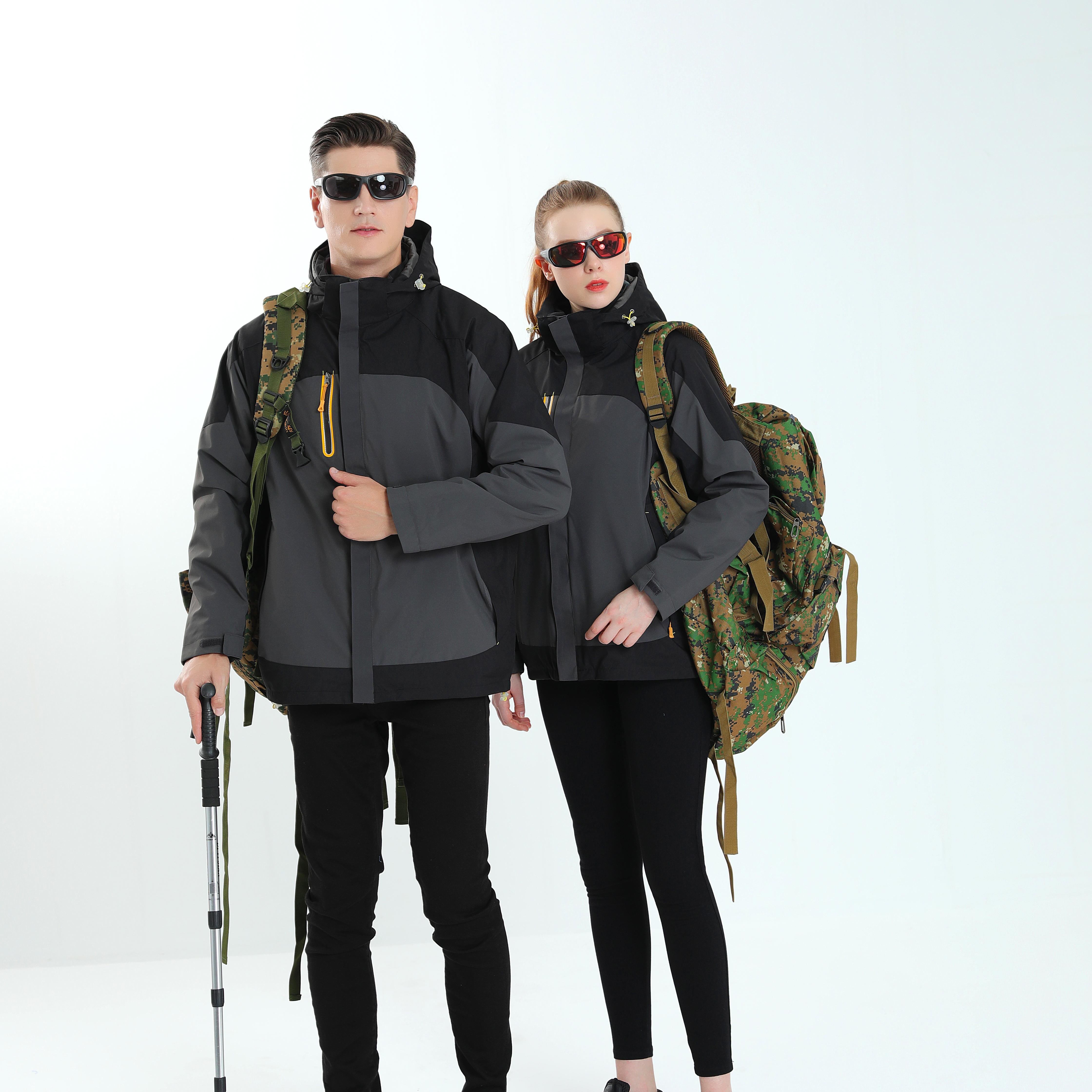Unisex Hiking Warm Winter Jacket 3 in 1 Down Jacket with Lined Detachable Puffer Coat Men outdoor jacket