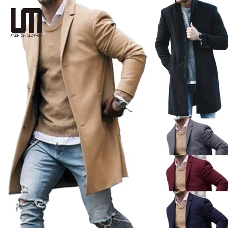 Liu Ming Wholesale Winter Men Fashion New Windproof Plus Size Woolen Trench Coat