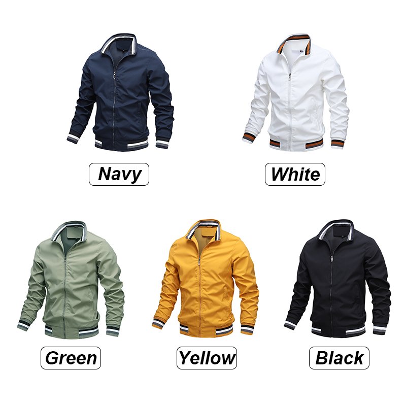 Men Fashion Jacket New Casual Windbreaker Bomber Jacket Coats Men 2022 Spring Autumn Outdoor Waterproof Slim