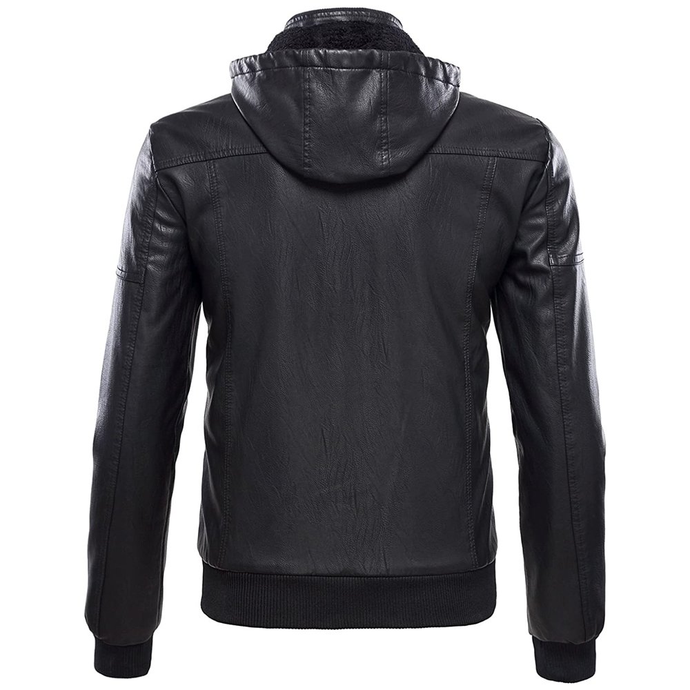 Autumn and Winter Man Solid Color Slim Fit Zipper PU Leather Jacket New Fashion Stand Collar Leather Jackets