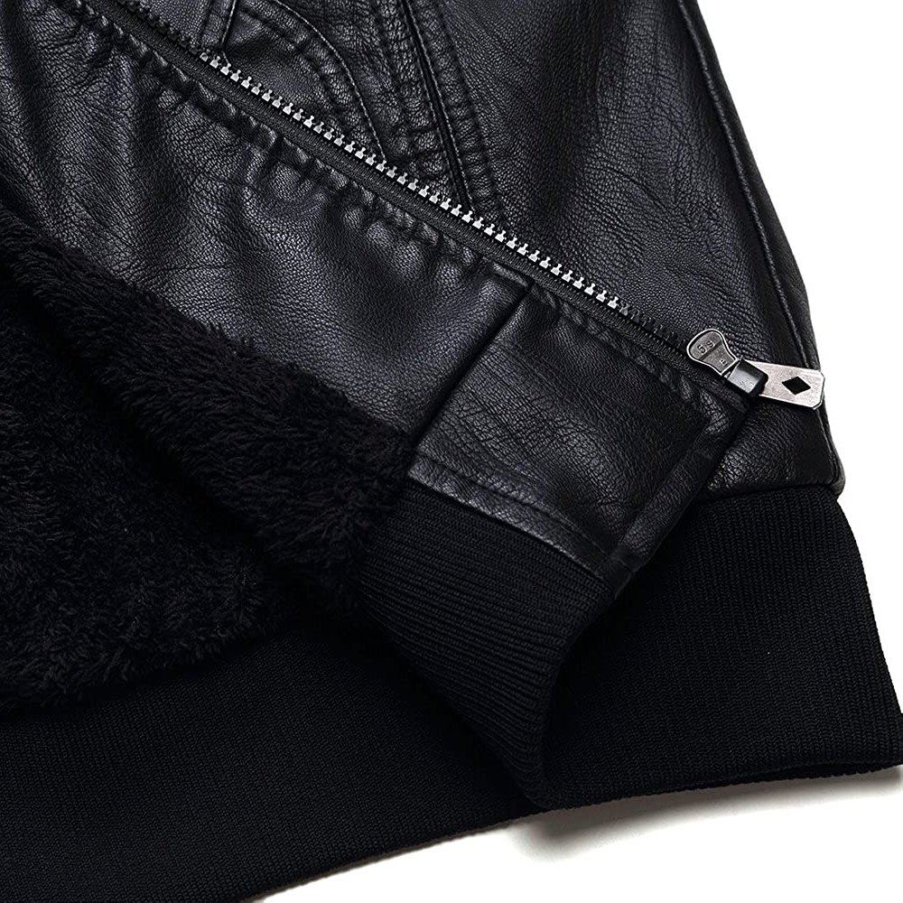 Autumn and Winter Man Solid Color Slim Fit Zipper PU Leather Jacket New Fashion Stand Collar Leather Jackets