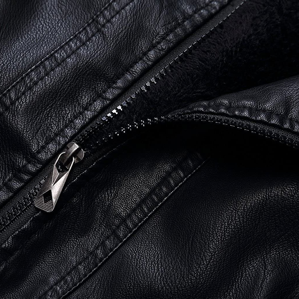 Autumn and Winter Man Solid Color Slim Fit Zipper PU Leather Jacket New Fashion Stand Collar Leather Jackets
