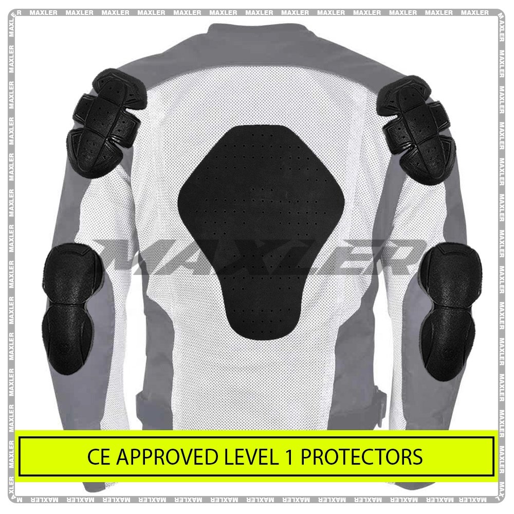 Men's Motorcycle Summer Jacket with CE Approved Armor Detachable Waterproof Lining Breathable Mesh Panels