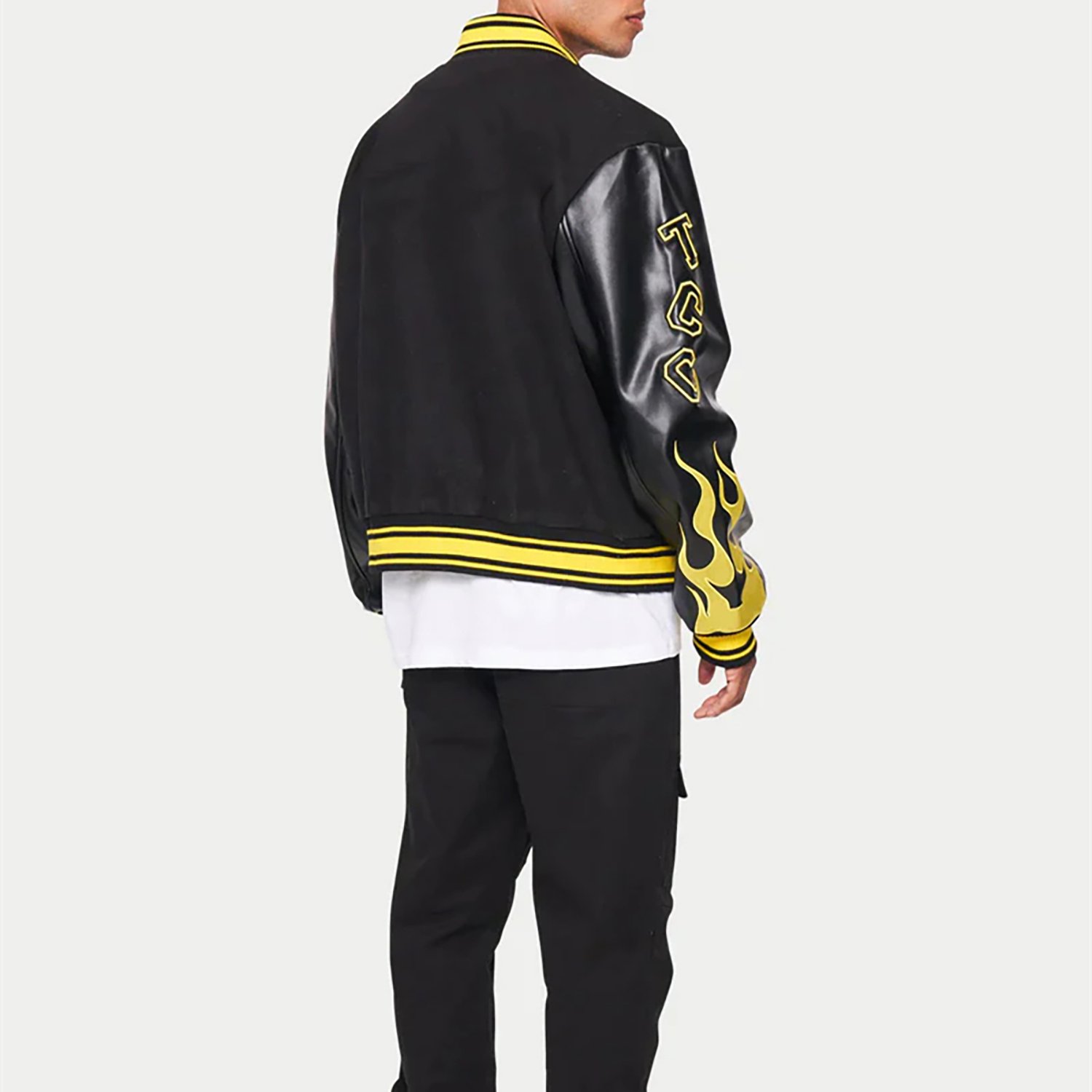 Wholesale Custom Logo Chenille Fashion Embroidery Leather Sleeve Vintage Baseball Coats Letterman Men's Jackets