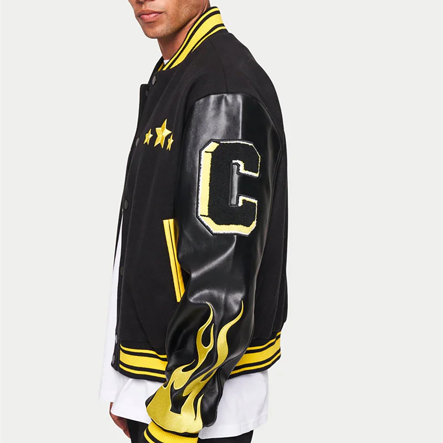 Wholesale Custom Logo Chenille Fashion Embroidery Leather Sleeve Vintage Baseball Coats Letterman Men's Jackets