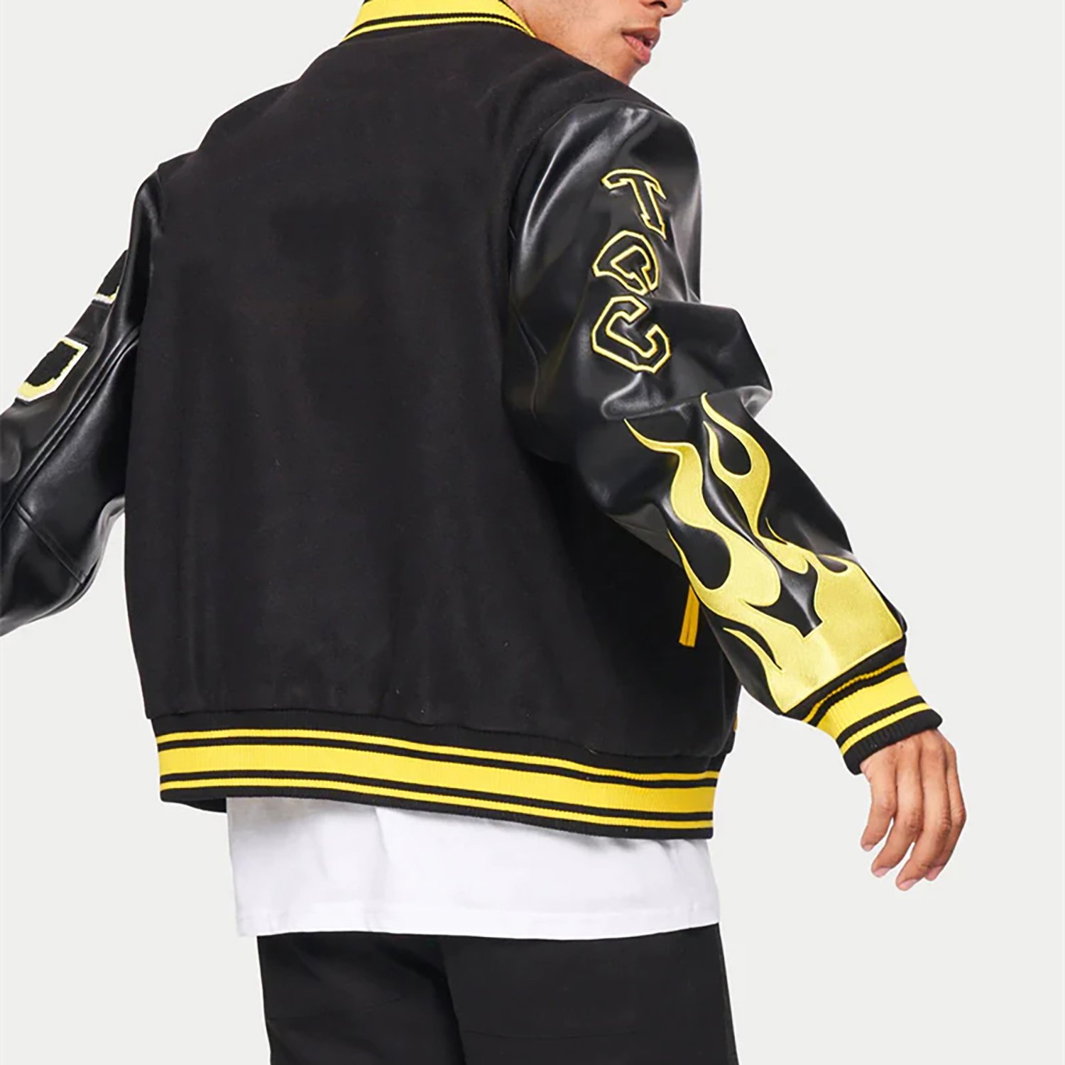 Wholesale Custom Logo Chenille Fashion Embroidery Leather Sleeve Vintage Baseball Coats Letterman Men's Jackets