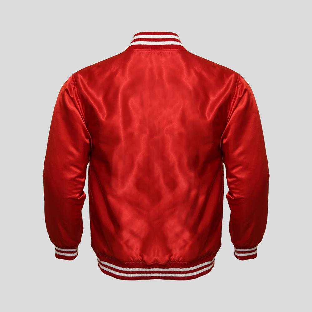 Satin Bomber Versity Jacket Custom embroidery Silk Satin Varsity Quilted Jacket Baseball Jacket Pakistan