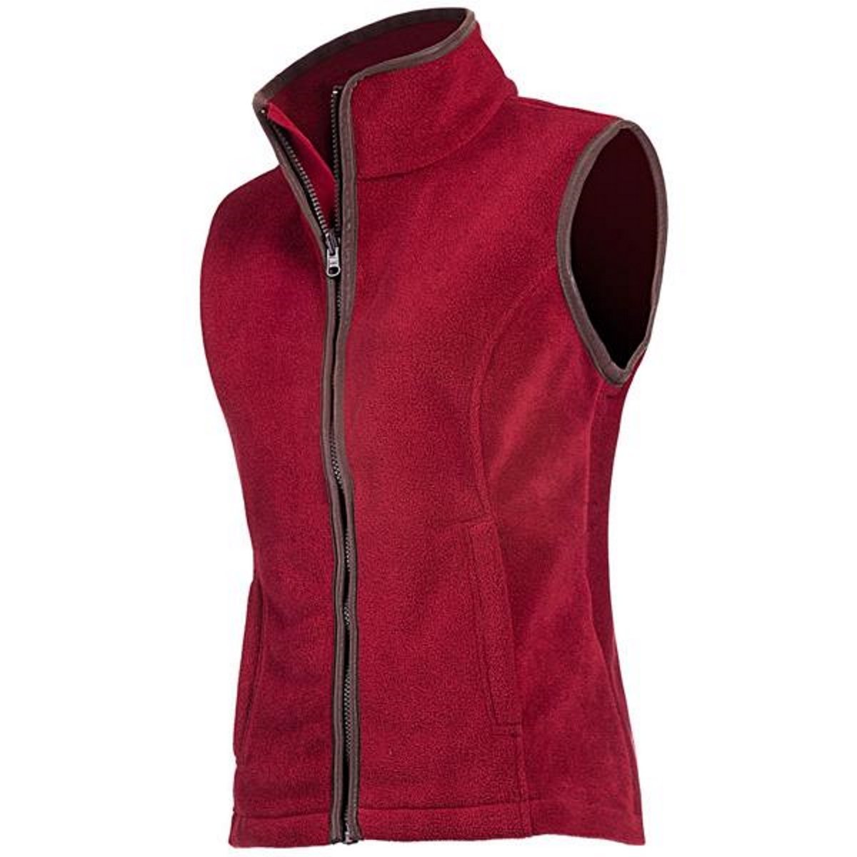 Zipper Fleece Body Warmer Gilet With Leather Trim Men's Shooting Vest High Quality OEM Clothing Manufacturer Custom Logo Gilets