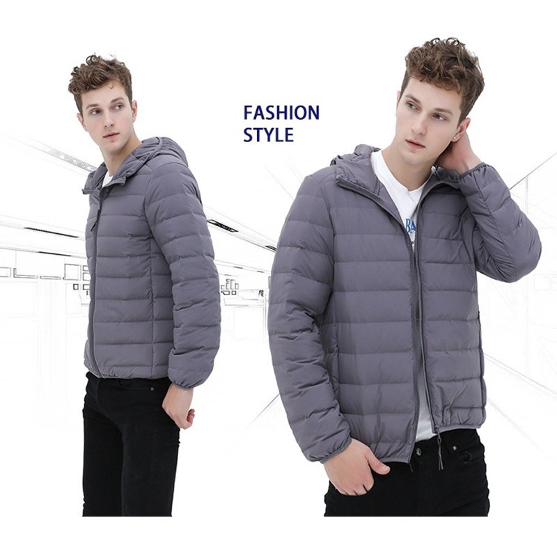 Seamless 90% Duck Down Hooded Custom Long Sleeve Coat Men's Winter Puffer Down Jacket For Men