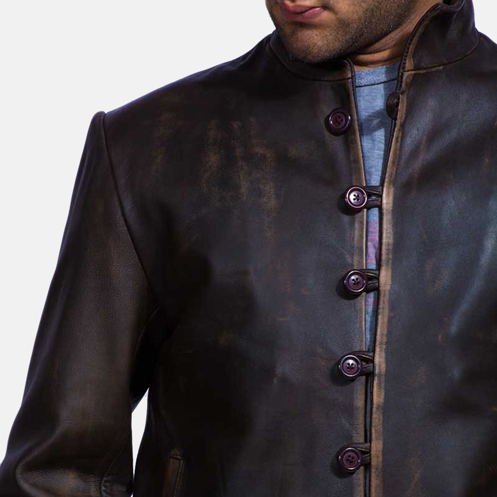 Custom MenDrakeshire Brown Leather Jacket Custom Design and Embroidery High Quality Men Leather Jacket Wholesale