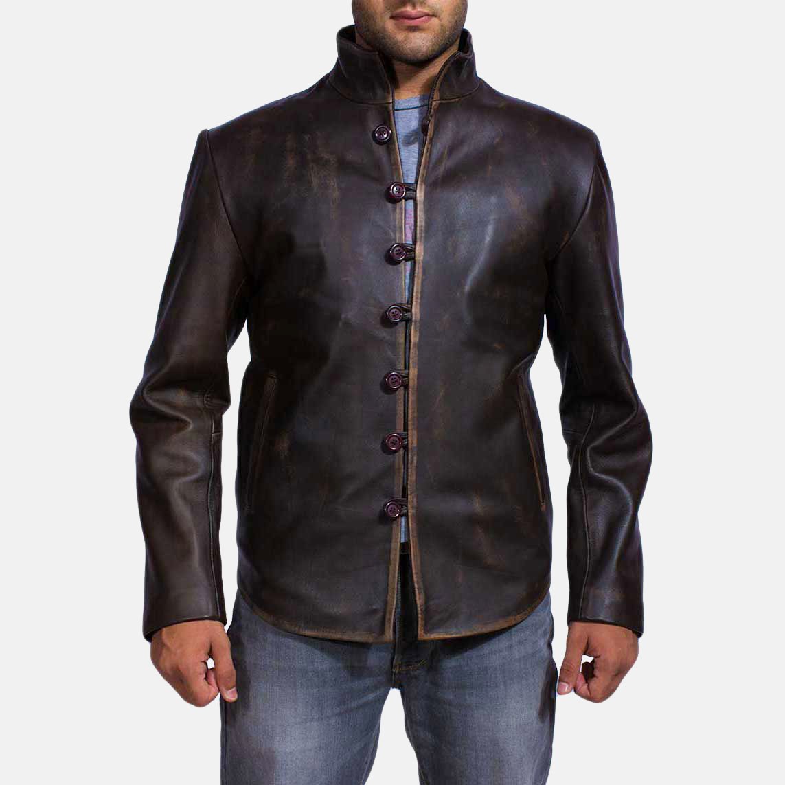 Custom MenDrakeshire Brown Leather Jacket Custom Design and Embroidery High Quality Men Leather Jacket Wholesale