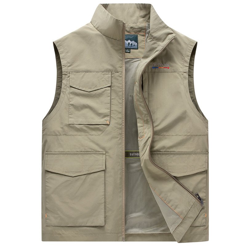 OEM Service Heavy Duty Men Quilted Lined Outdoor Big Pockets Casual Vest Jacket For Men