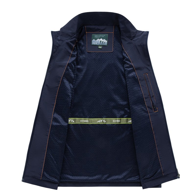 OEM Service Heavy Duty Men Quilted Lined Outdoor Big Pockets Casual Vest Jacket For Men