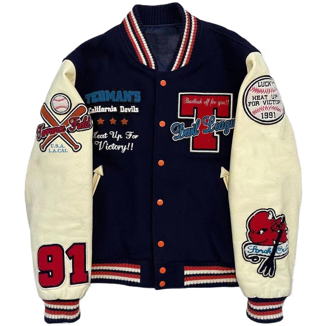 Oem Custom Winter Lettermen Varsity Jackets bulk Vintage Unisex University Pop Chenille Patches Logo Embroid Varsity Jackets