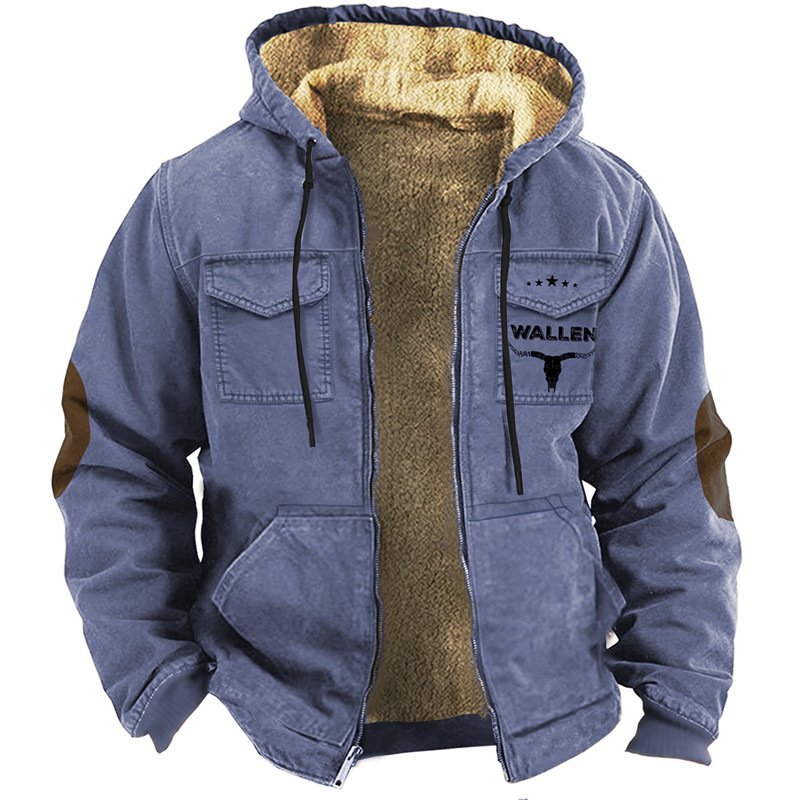 Winter Cotton Shirts Coats Removable Hood Warm With Inner Pocket Long Sleeve Outerwear Flannel Shirts For Men Hooded Jackets