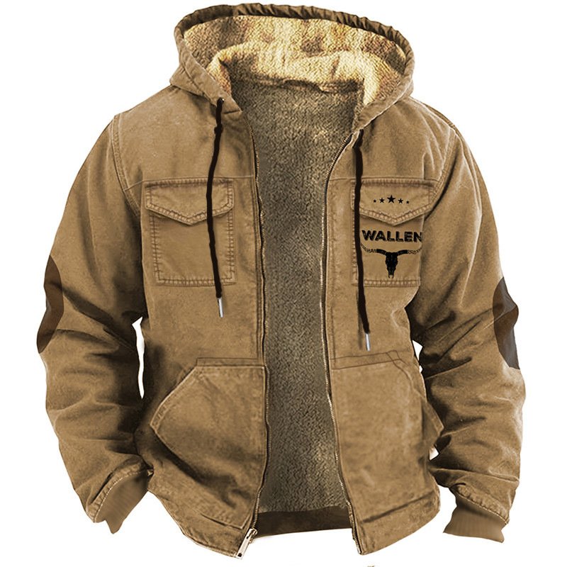 Winter Cotton Shirts Coats Removable Hood Warm With Inner Pocket Long Sleeve Outerwear Flannel Shirts For Men Hooded Jackets