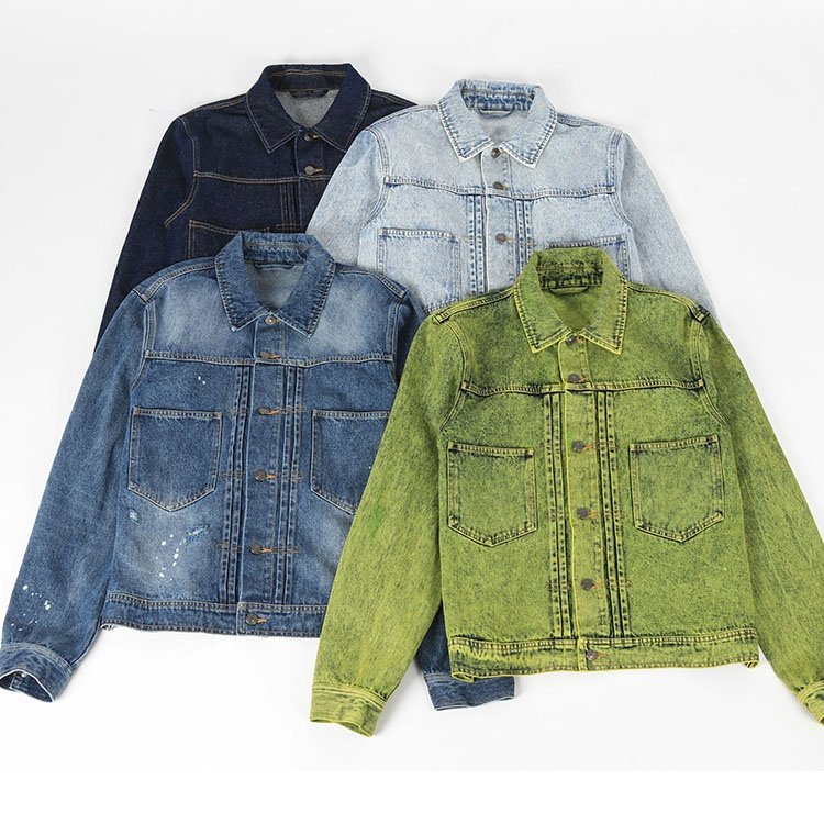 Wholesale OEM Denim Cotton Fabric Jackets Manufacturer Pigment Washing Custom Mens Jean Denim Jacket