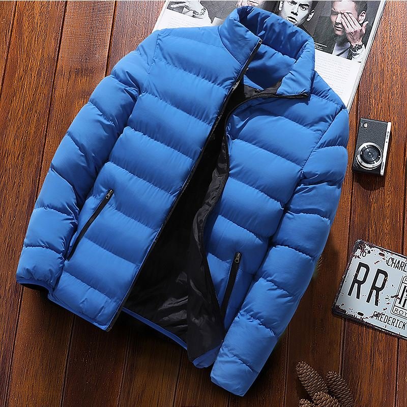 T1903 Men's Winter Jacket Solid Warm Coats Winter sports padded jacket men stand collar outdoor cotton-padded jacket