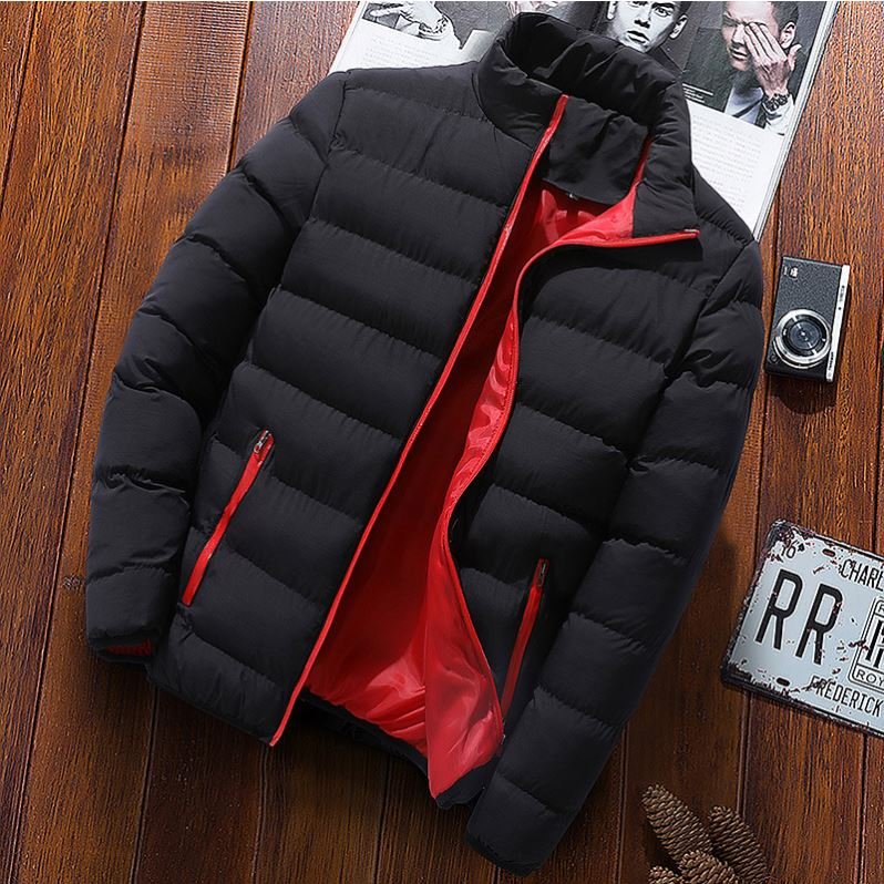 T1903 Men's Winter Jacket Solid Warm Coats Winter sports padded jacket men stand collar outdoor cotton-padded jacket