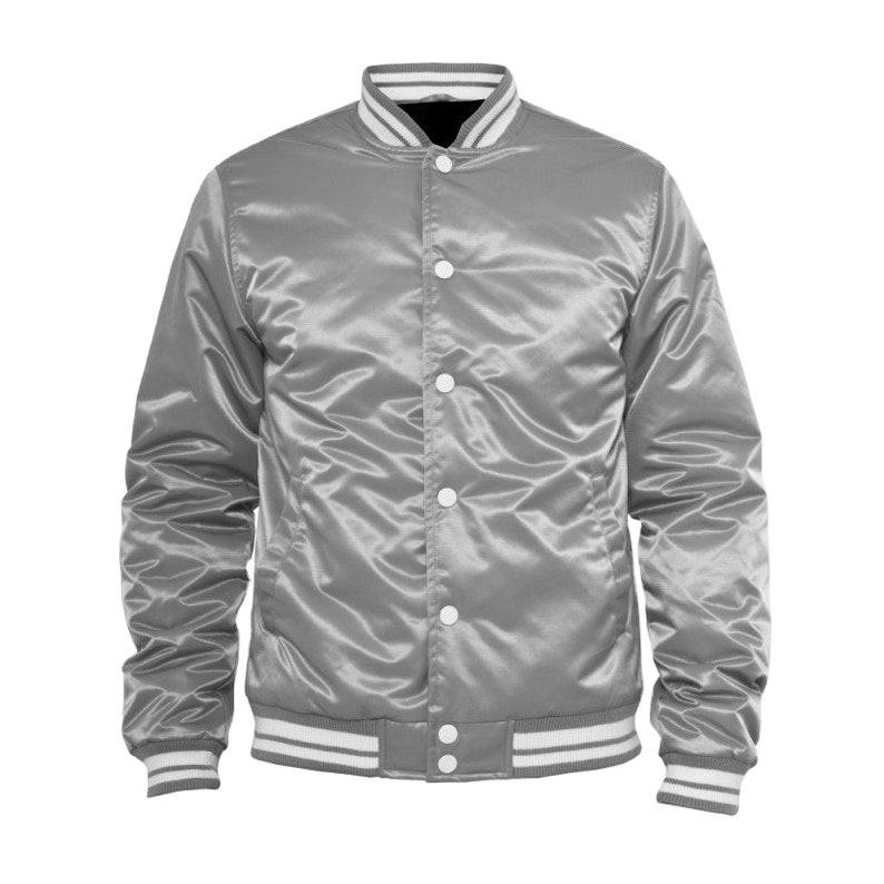 Factory Made Satin Polyester Men's Customized Make Your Own Design High Quality Jackets Plus Size Satin Jackets