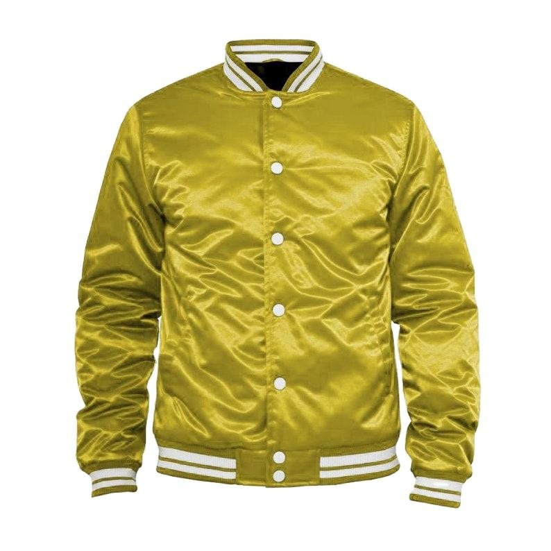 Factory Made Satin Polyester Men's Customized Make Your Own Design High Quality Jackets Plus Size Satin Jackets