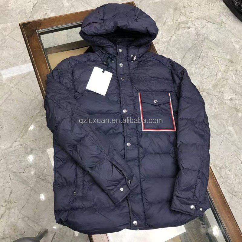 MONCL Casual hooded down jacket for men outdoor warmth vintage 100% down high quality men's zipper bubble jacket