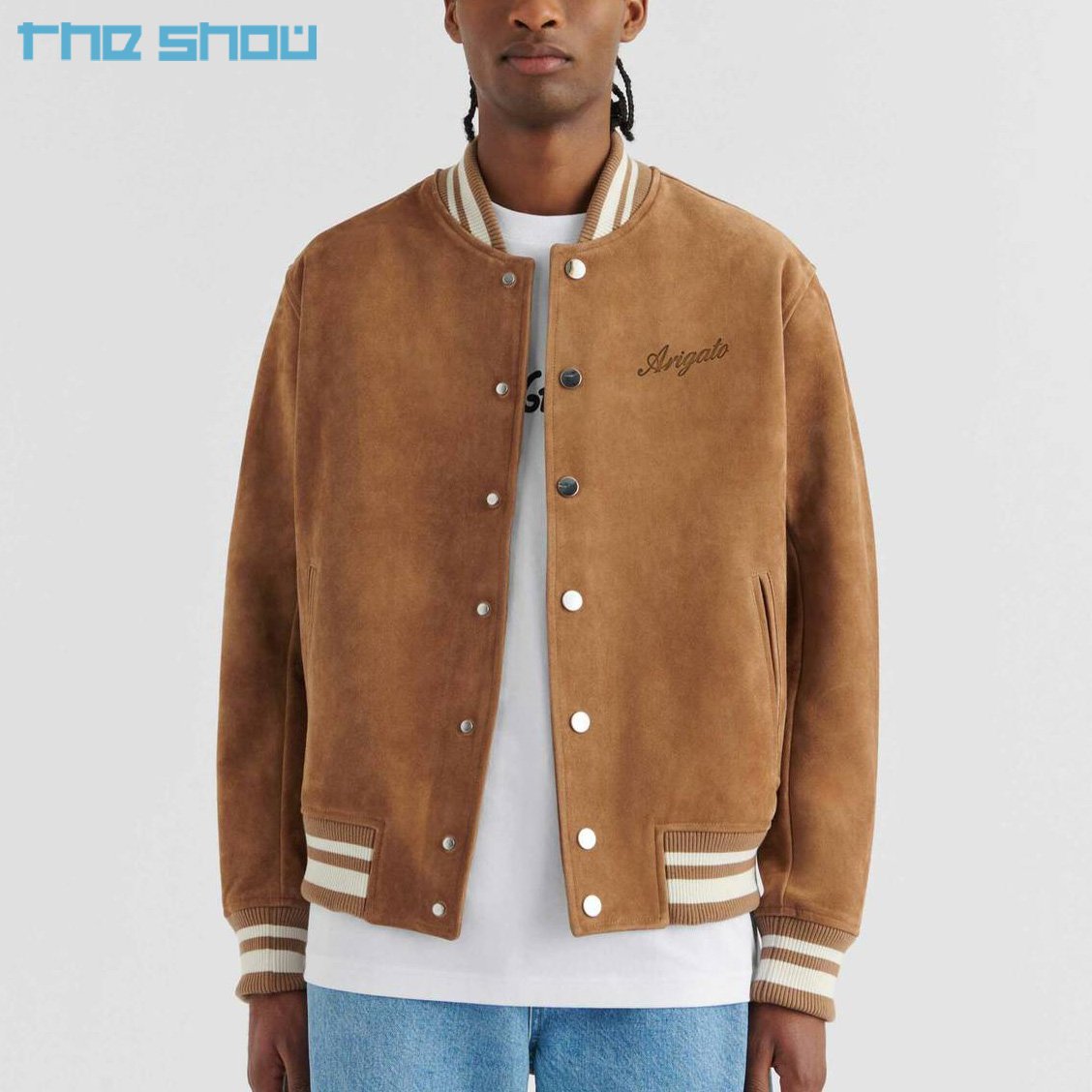 Customize Streetwear Faux Winter Thick Fleece Lined Padded Mature Baseball Jackets Suede Bomber Varsity Jackets Men