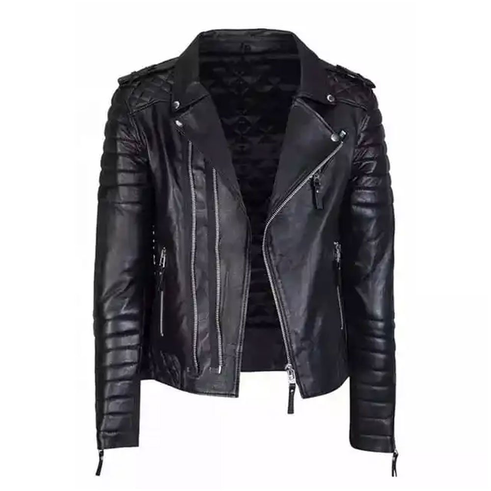 Hot Selling Top Quality Fashion Men Black Genuine Lamb Leather Jacket Men Leather Jackets For Men By Maximize Wear