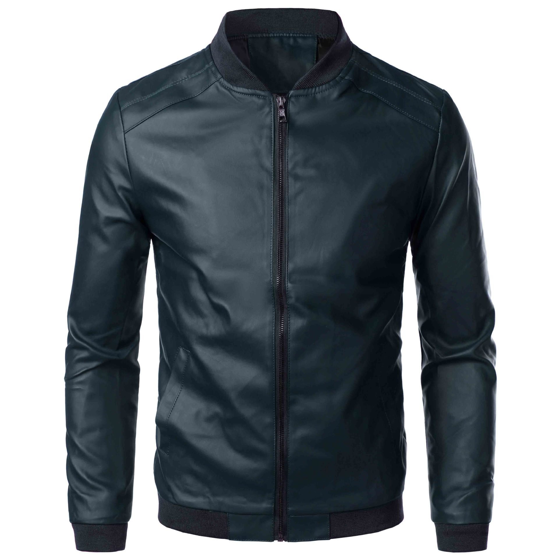 Classic Design Stylish Autumn Luxury Waterproof Bomber Jackets Slim Fit Male Leather Jacket