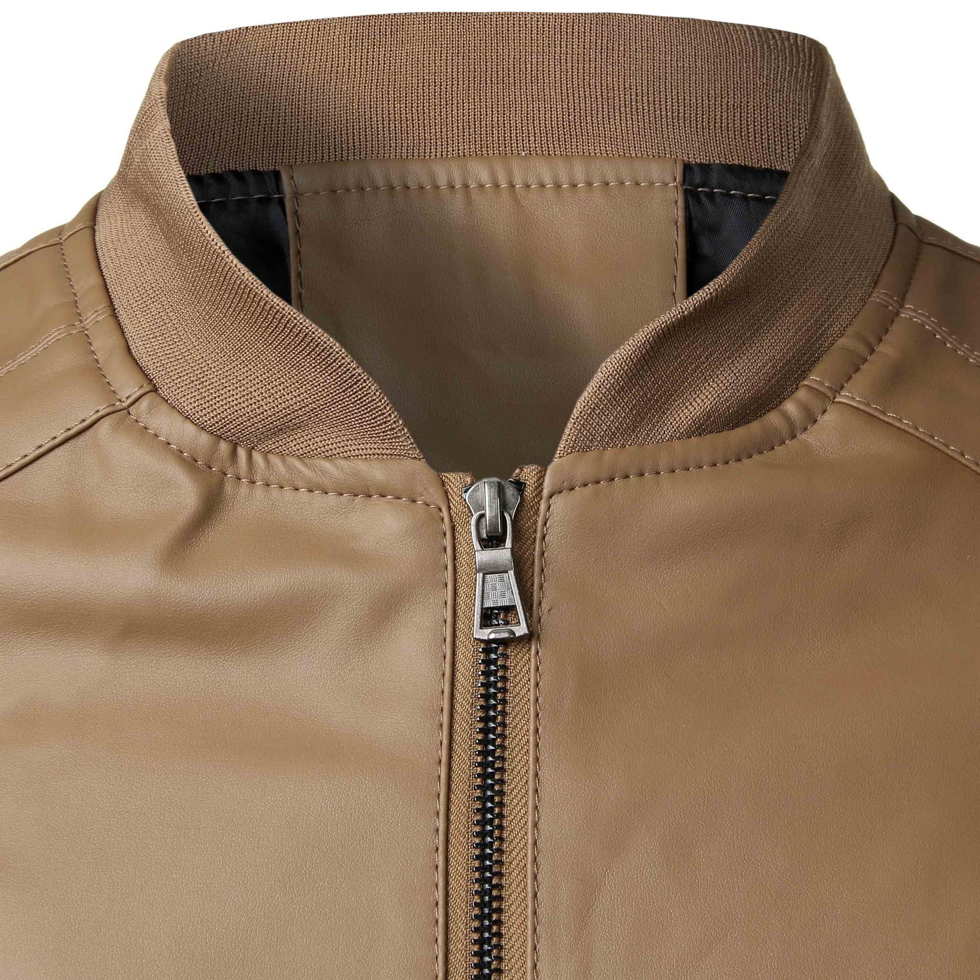 Classic Design Stylish Autumn Luxury Waterproof Bomber Jackets Slim Fit Male Leather Jacket
