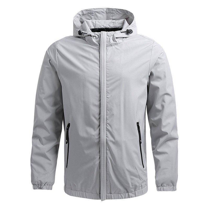 Custom Logo Solid Color High Quality Hooded Sports Jacket Outdoor Jacket Casual Men's Jacket Wholesale