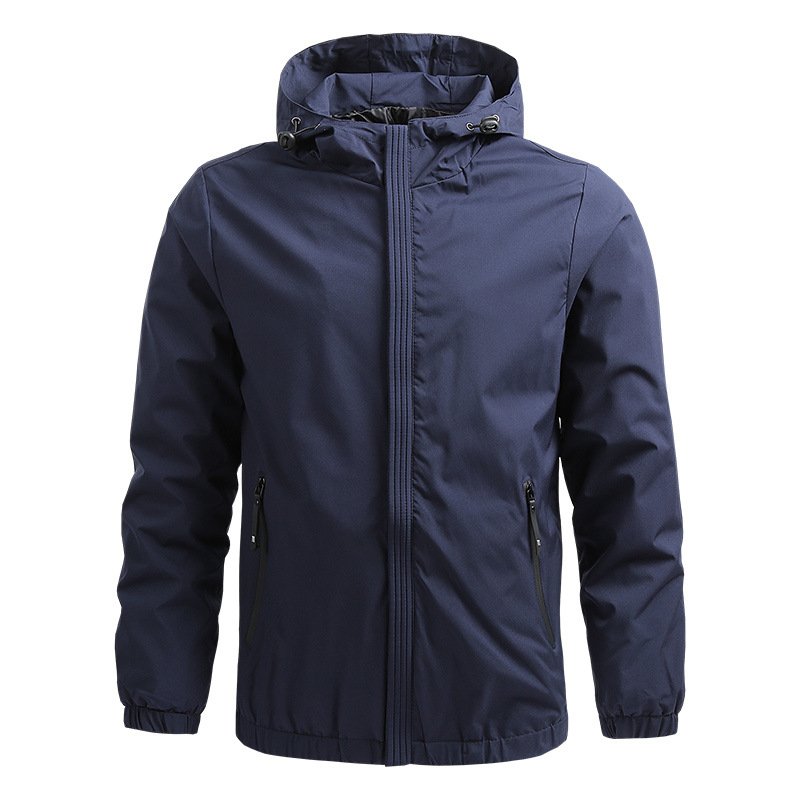 Custom Logo Solid Color High Quality Hooded Sports Jacket Outdoor Jacket Casual Men's Jacket Wholesale