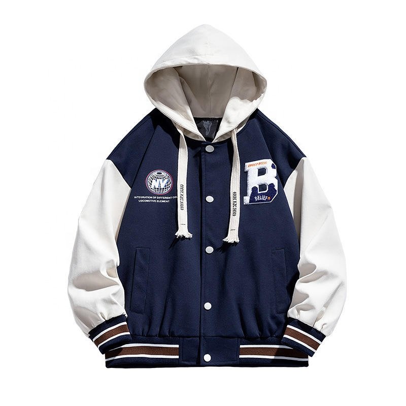 New Style Men's Jacket With Popular Patchwork Design Baseball Uniform Mens Baseball Jacket Polyester Premium Letterman Jacket