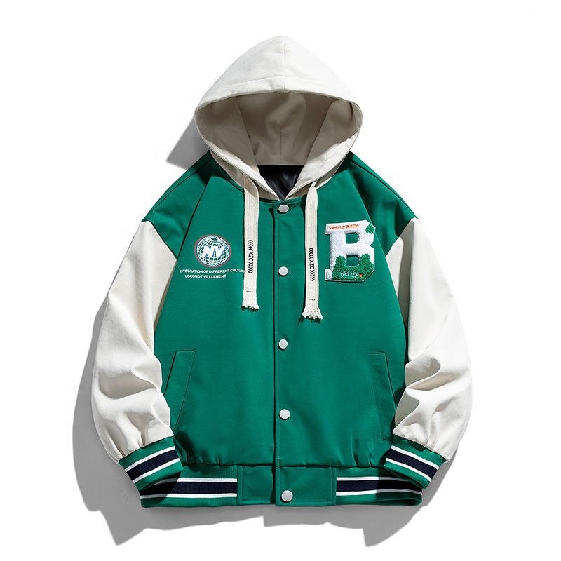 New Style Men's Jacket With Popular Patchwork Design Baseball Uniform Mens Baseball Jacket Polyester Premium Letterman Jacket