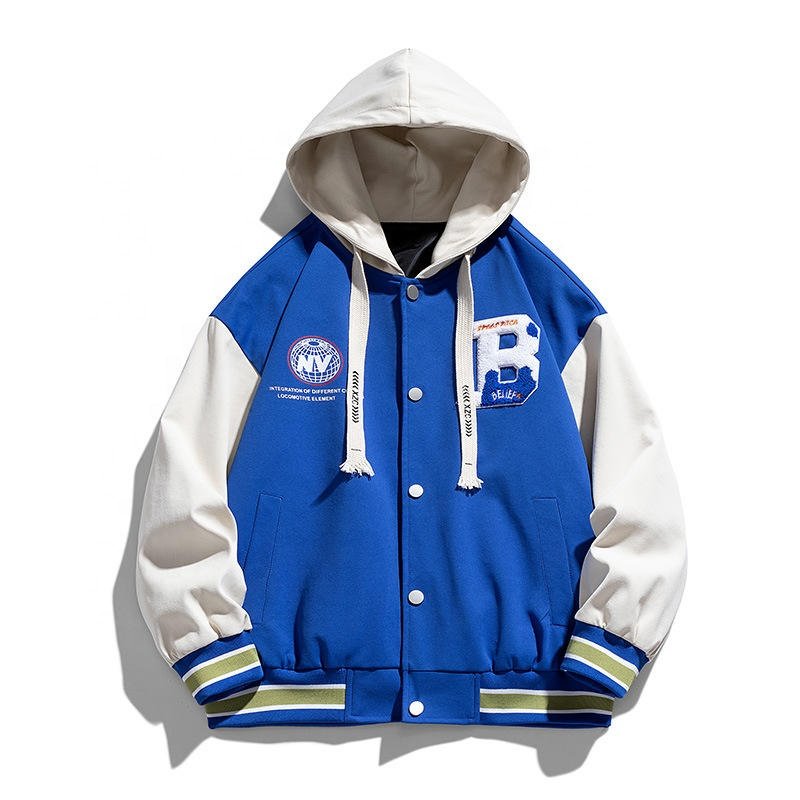 New Style Men's Jacket With Popular Patchwork Design Baseball Uniform Mens Baseball Jacket Polyester Premium Letterman Jacket