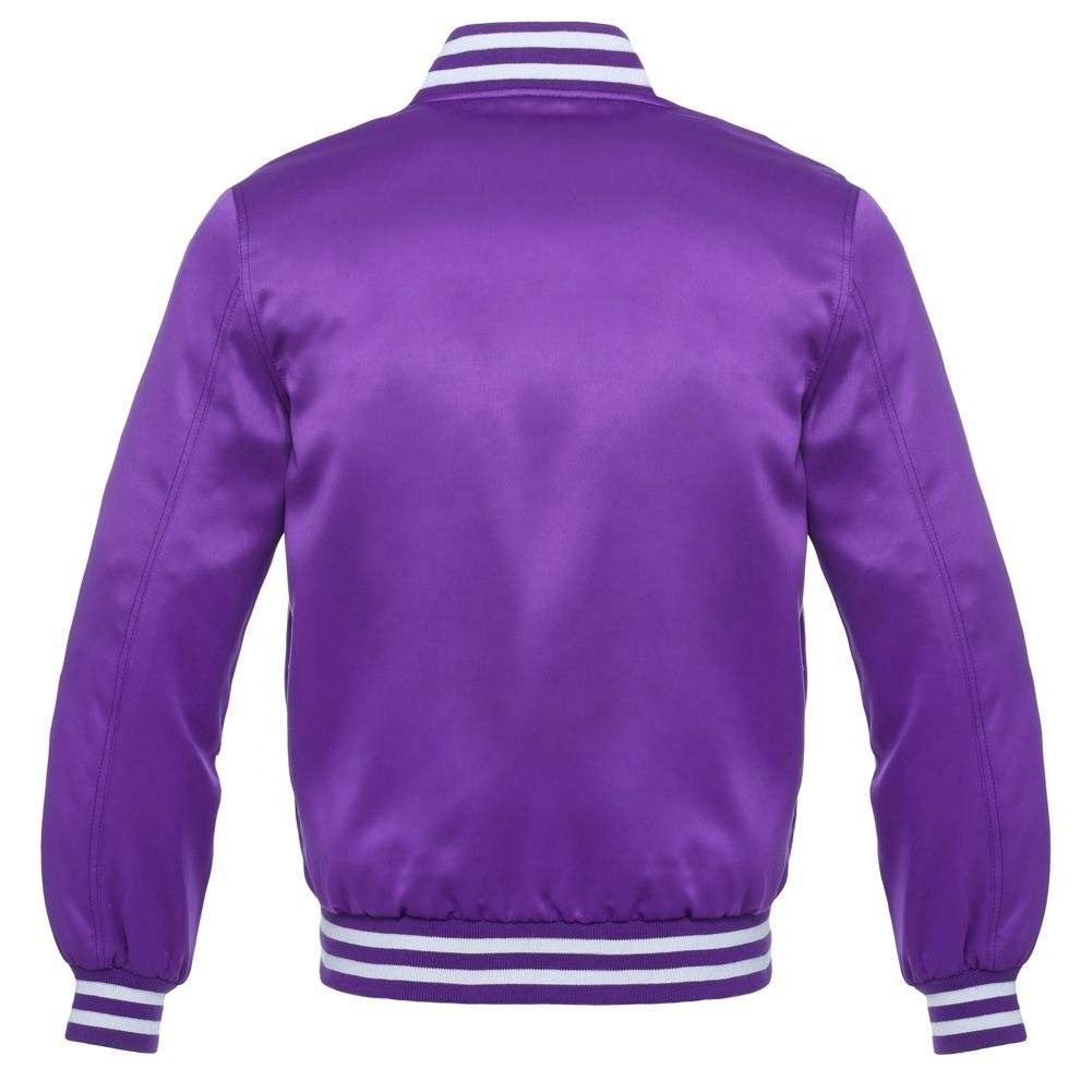 High Quality Logo Satin Varsity Jacket Professional Winter Jacket Satin Varsity Jacket 2023
