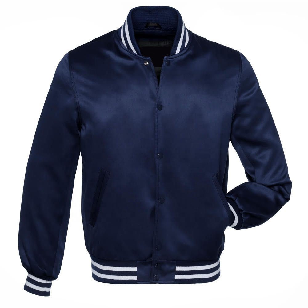 High Quality Logo Satin Varsity Jacket Professional Winter Jacket Satin Varsity Jacket 2023