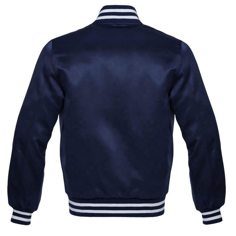 High Quality Logo Satin Varsity Jacket Professional Winter Jacket Satin Varsity Jacket 2023
